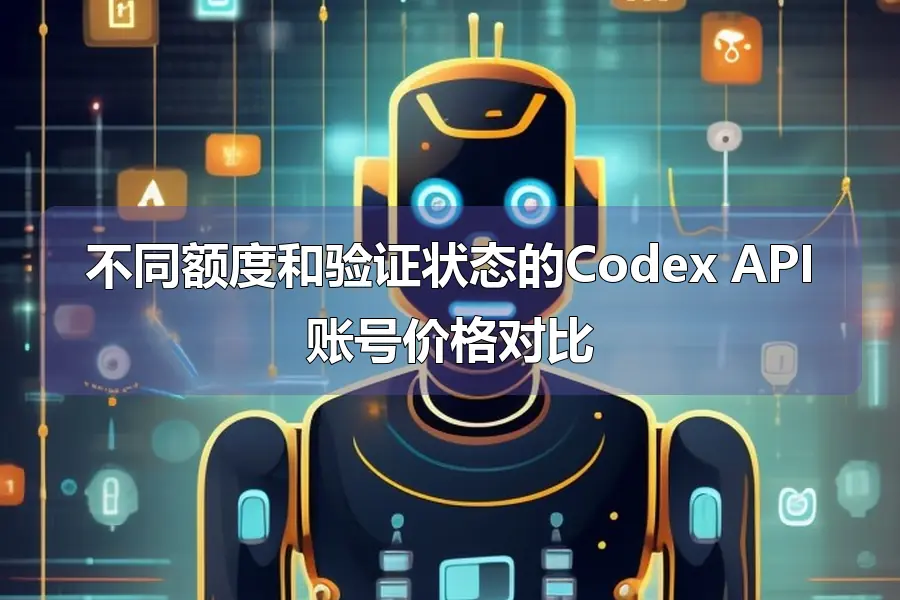 不同额度和验证状态的Codex API账号价格对比